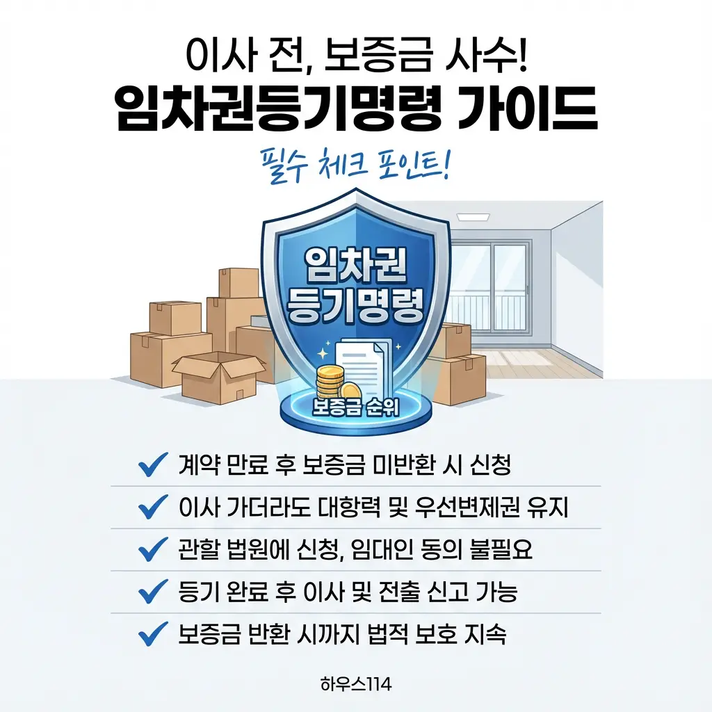 이사 전 보증금 사수 임차권등기명령 가이드 신청 방법 대항력 우선변제권 유지 법률 팁