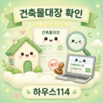건축물대장 확인과 위반건축물 열람 방법 안내 일러스트