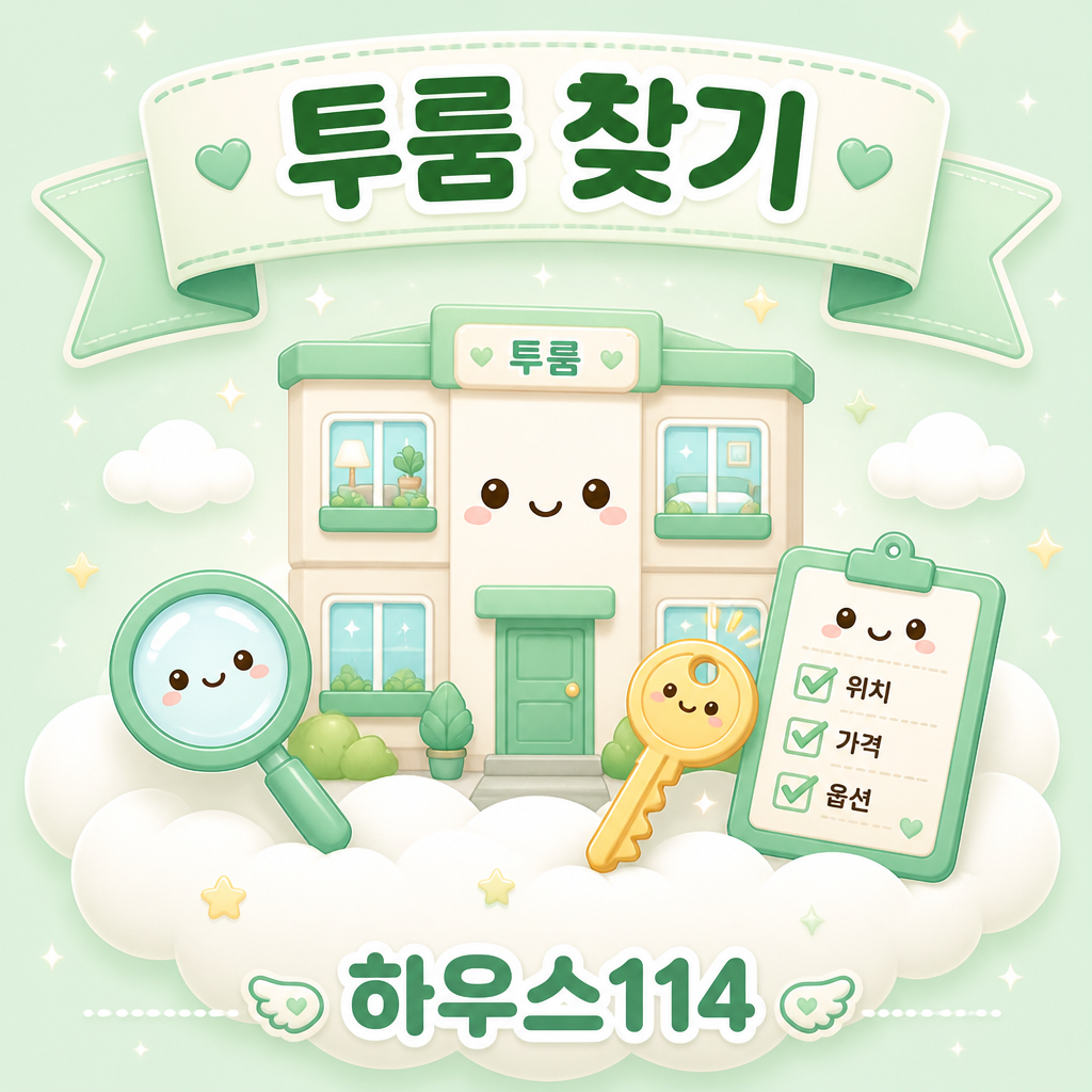 투룸 찾기 계약 형태와 안전 점검 안내 일러스트