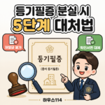 등기필증 분실 시 5단계 대처법 인포그래픽