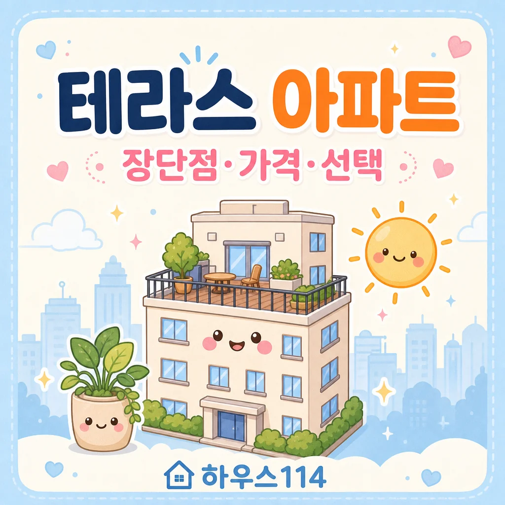 테라스 아파트 핵심 정리 카와이 인포그래픽