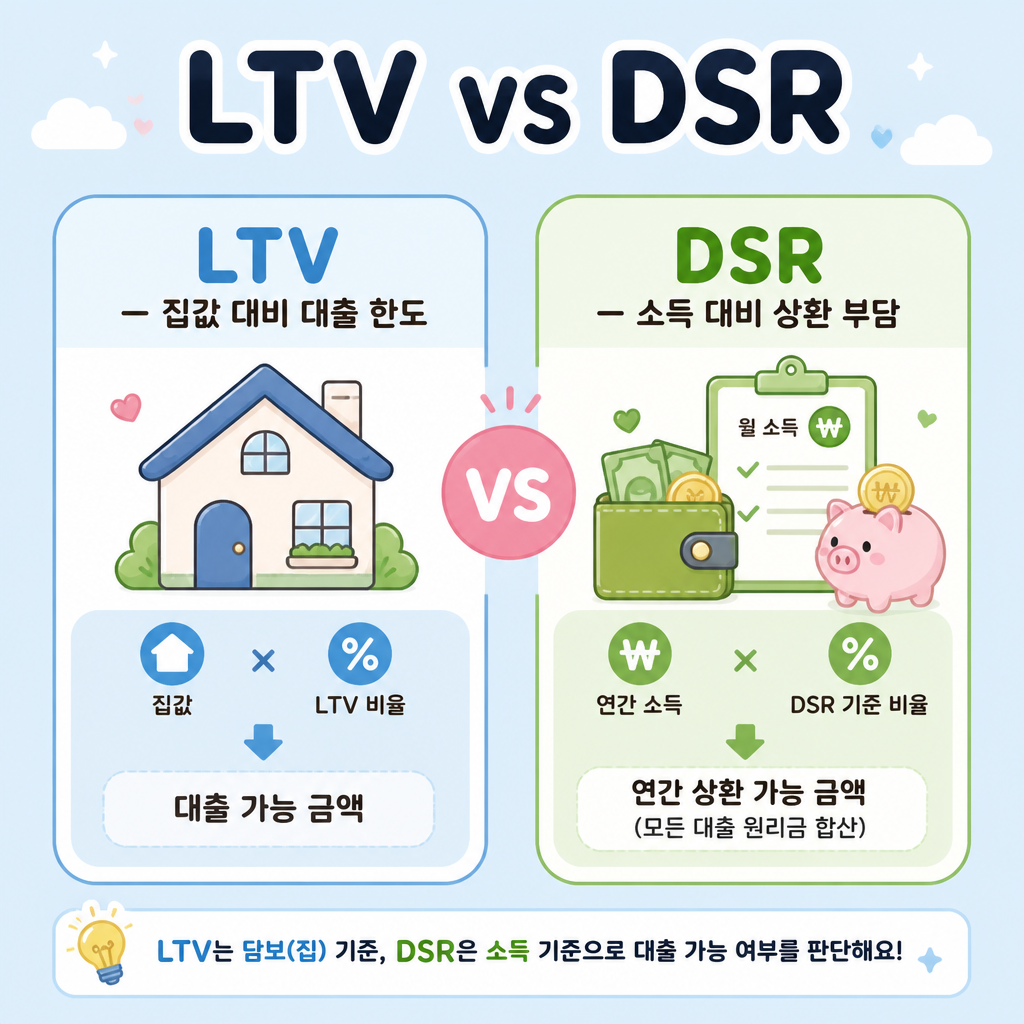부동산 대출 비율 LTV DSR 비교